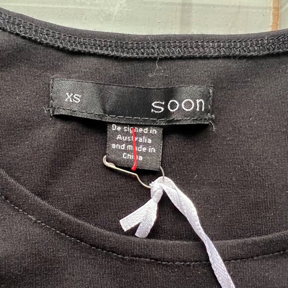 Soon Maternity Dress Size XS Louise Long Sleeve Black Dot Contrast Casual New - Picture 6 of 12